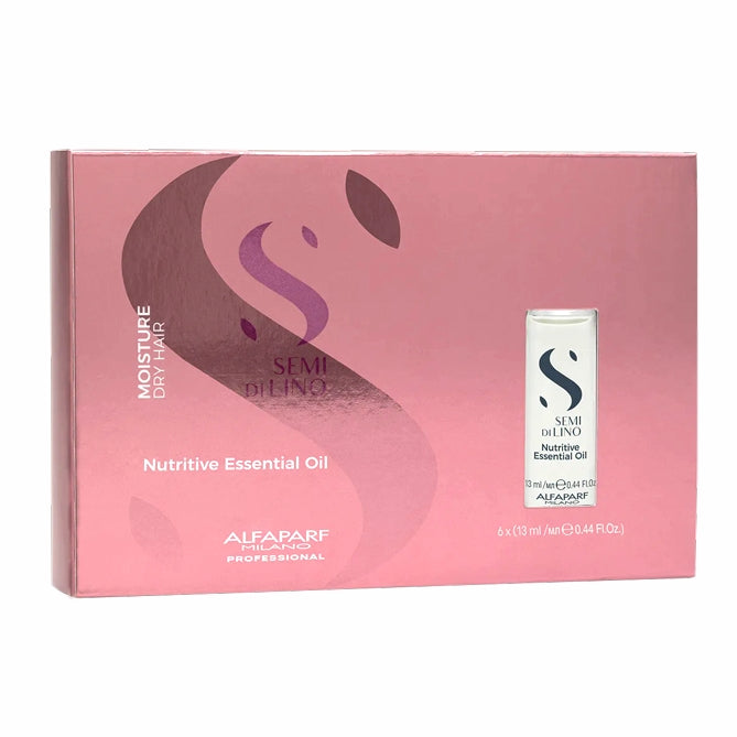 Alfaparf Milano Semi di Lino Moisture Aceite Esencial Nutritivo en Ampollas para Cabello Seco 6 x 13 ml