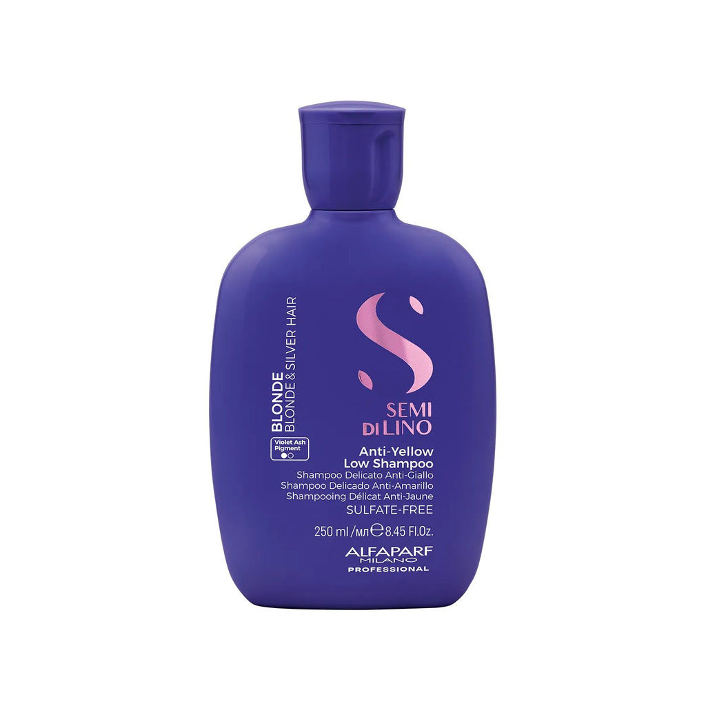 Alfaparf Semi di Lino Blonde Anti-Yellow Champú 250 ml – Rubios, Canas y Platino