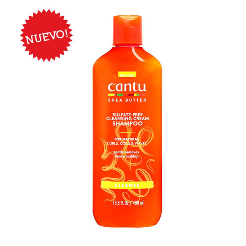 Cantu Shea Butter Cleansing Cream Shampoo Champú Limpiador en Crema sin Sulfatos | con Manteca de Karité | para Cabello Rizado, Crespo o Ondulado 400 ml