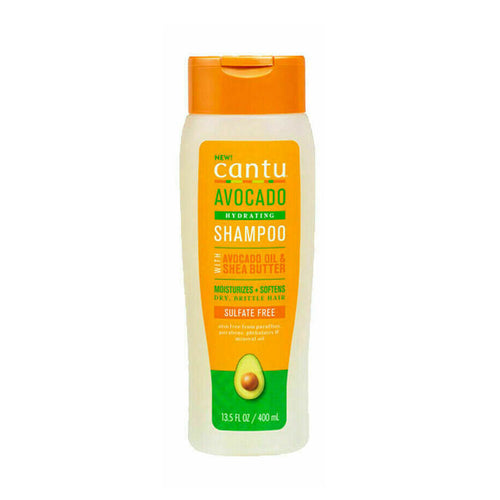 Cantu Avocado Hydrating Champú Hidrata y Suaviza el Cabello Seco y Quebradizo | con Aceite de Aguacate y Manteca de Karité | para Cabello Rizado, Crespo o Ondulado 400 ml