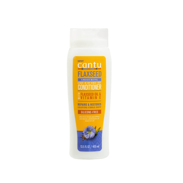 Cantu Flaxseed Smoothing Acondicionador Con o Sin Aclarado | con Semilla de Lino y Vitamina E | para Cabello Rizado, Crespo o Ondulado 400 ml