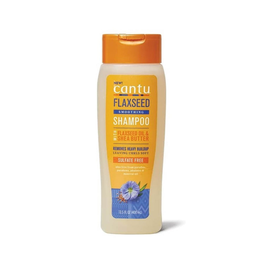 Cantu Flaxseed Smoothing Champú Limpia y Suaviza | con Semilla de Lino y Manteca de Karité | para Cabello Rizado, Crespo o Ondulado 400 ml