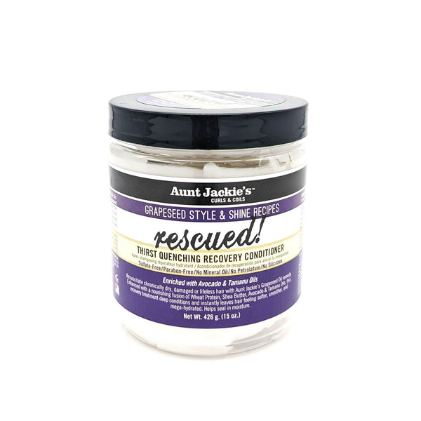 Aunt Jackie's Rescued! Acondicionador de Recuperación para la Resequedad | con Aceite de Aguacate y de Tamanu | sin Sulfato 426 g