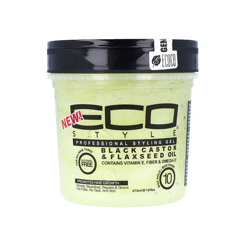 Eco Style Gel Profesional de Aceite de Ricino Negro y Aceite de Linaza para todo tipo de Cabello | sin Alcohol