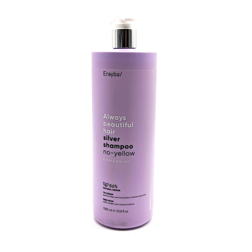 Erayba Champú Plata Matizador No Yellow para Cabello Rubio y Gris