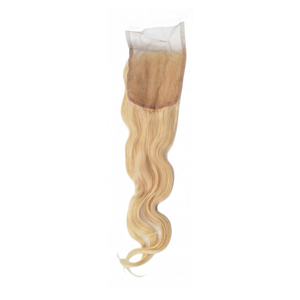 Lace Frontal 4x4 Ondulado de Cabello Humano Remy Rubio Claro Dorado | 100 % Natural