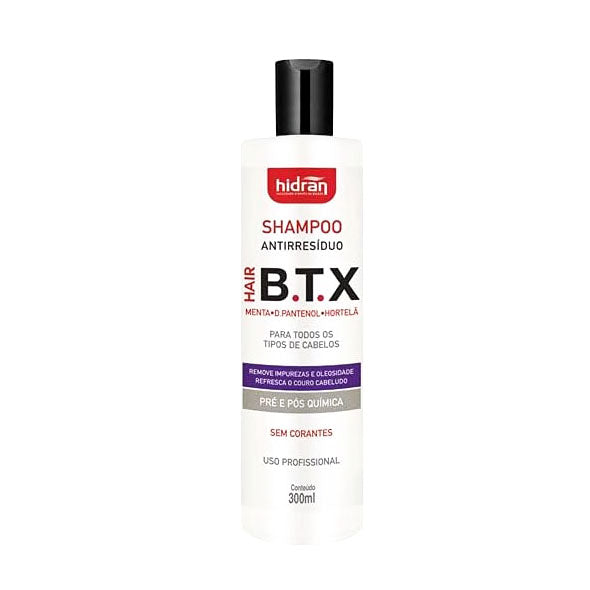 Hidran BTX Champú Anti Residuos Pre y Post Química para Todo Tipo de Cabello 300 ml