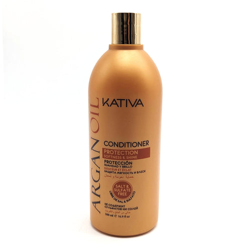 Kativa Argan Oil Acondicionador Protección, Suavidad y Brillo Libre de Sal y Sulfato 500 ml