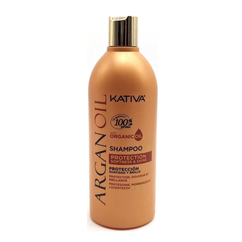 Kativa Argan Oil Champú Protección, Suavidad y Brillo Libre de Sal y Sulfato 500 ml