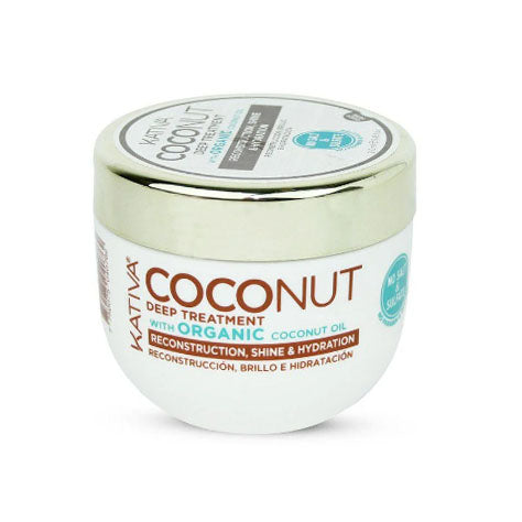 Kativa Coconut Tratamiento Intensivo de Reconstrucción, Brillo y Hidratación Libre de Sal y Sulfato 250 ml