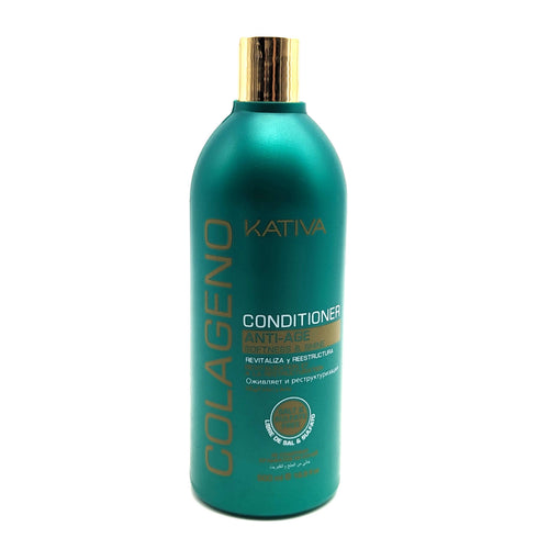 Kativa Colágeno Acondicionador Anti-Edad Revitaliza y Reestructura Libre de Sal y Sulfato 500 ml