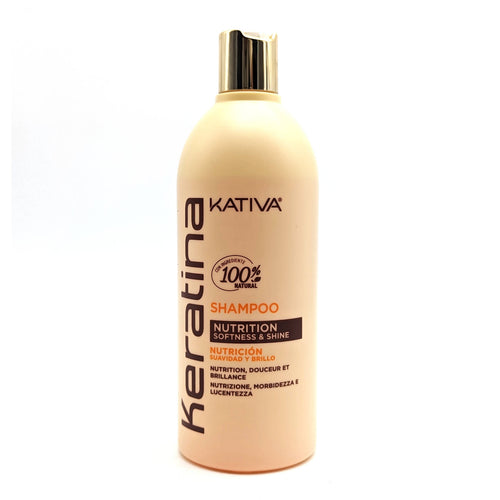 Kativa Keratina Champú Nutrición, Suavidad y Brillo con Ingredientes 100% Naturale 500 ml