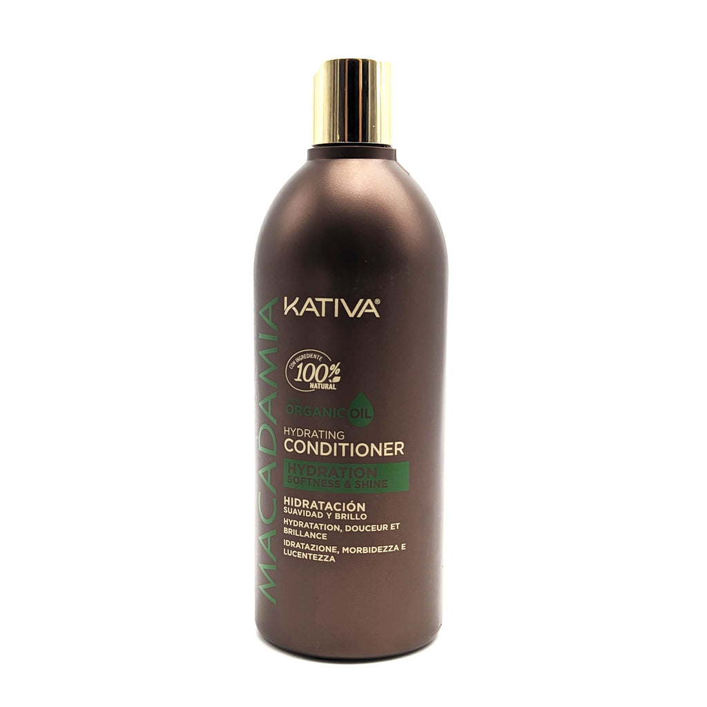 Kativa Macadamia Acondicionador Hidratación, Suavidad y Brillo con Ingredientes 100 % Naturales 550 ml
