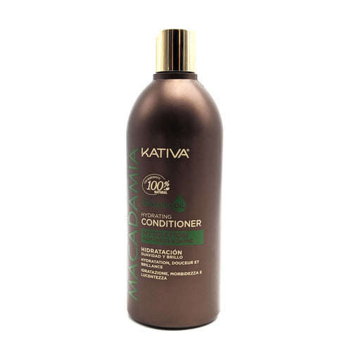 Kativa Macadamia Acondicionador Hidratación, Suavidad y Brillo con Ingredientes 100 % Naturales 550 ml