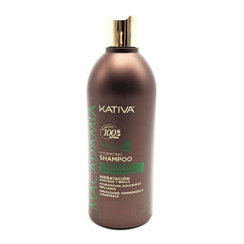 Kativa Macadamia Champú Hidratación, Suavidad y Brillo con Ingredientes 100% Naturales 500 ml