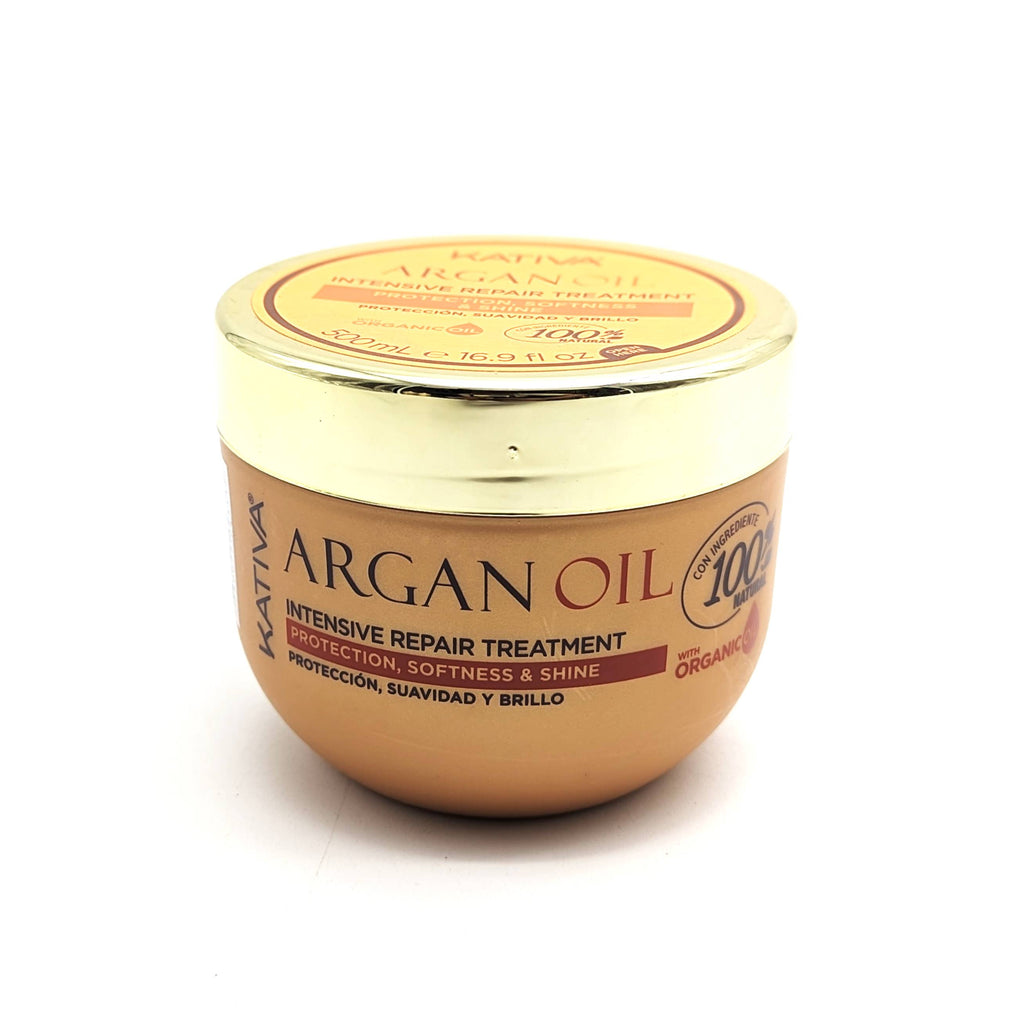 Kativa Argan Oil Tratamiento Intensivo de Reparación, Protección, Suavidad y Brillo Libre de Sal y Sulfato 500 ml