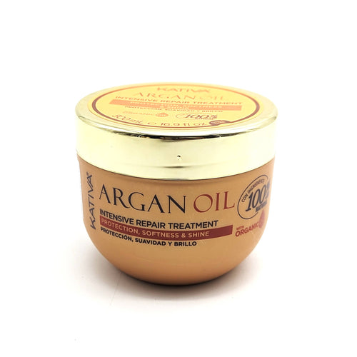 Kativa Argan Oil Tratamiento Intensivo de Reparación, Protección, Suavidad y Brillo Libre de Sal y Sulfato 500 ml