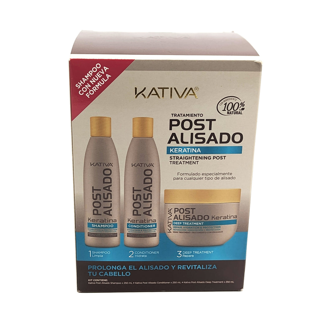 Kativa Kit de Tratamiento Post Alisado de Keratina Formulado Especialmente para Cualquier Tipo de Alisado