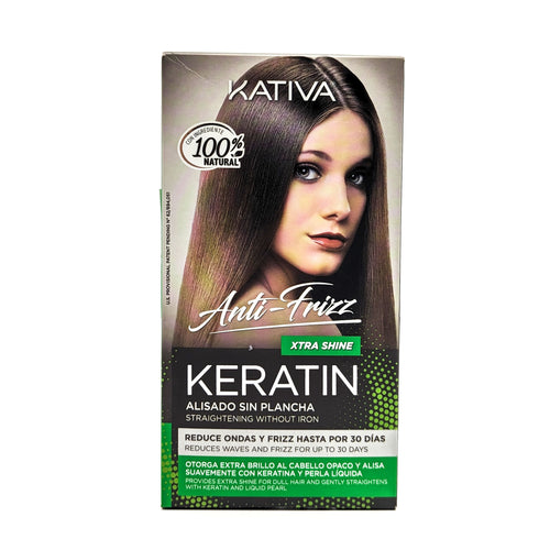 Kativa Alisado sin Plancha Anti-Frizz Xtra Shine | con Keratina y Perla Líquida | Reduce Ondas y Frizz Hasta por 30 Días