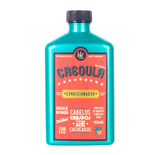 Lola Cosmetics Creoula Acondicionador Vegano para Cabellos Crespos y Rizados | Con Aceite de Aguacate y Agua de Coco| 250 g