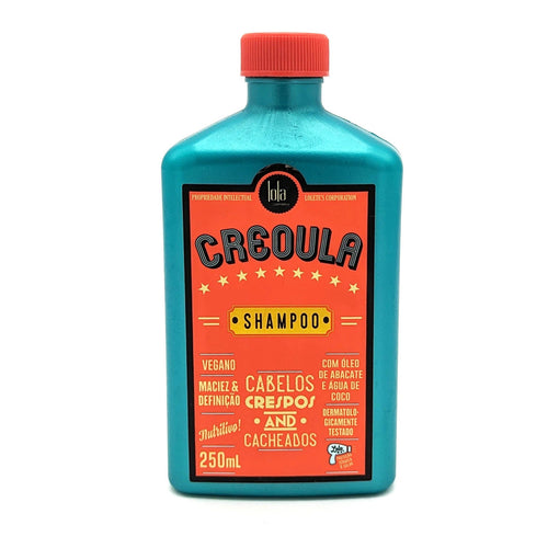 Lola Cosmetics Creoula Champú Vegano para Cabellos Crespos y Rizados | Con Aceite de Aguacate y Agua de Coco| 250 ml