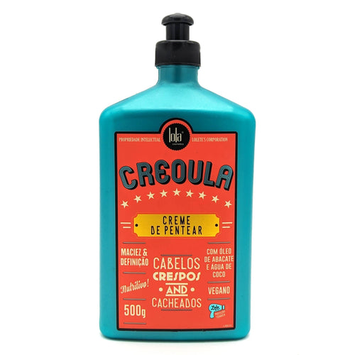 Lola Cosmetics Creoula Leave-in Crema de Peinar Vegana para Cabellos Crespos y Rizados | Con Aceite de Aguacate y Agua de Coco| 500 g