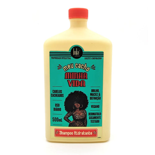 Lola Comsetics Meu Cacho Minha Vida Champú Vegano Hidratante para Cabellos Rizados | con Aceite de Patauá y Extractos Vegetales | 500 ml