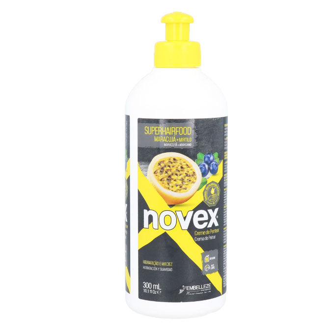 Embelleze Novex SuperHairFood Leave-in Crema de Peinar Hidratante Vegana con Maracuyá y Arándano 300 ml