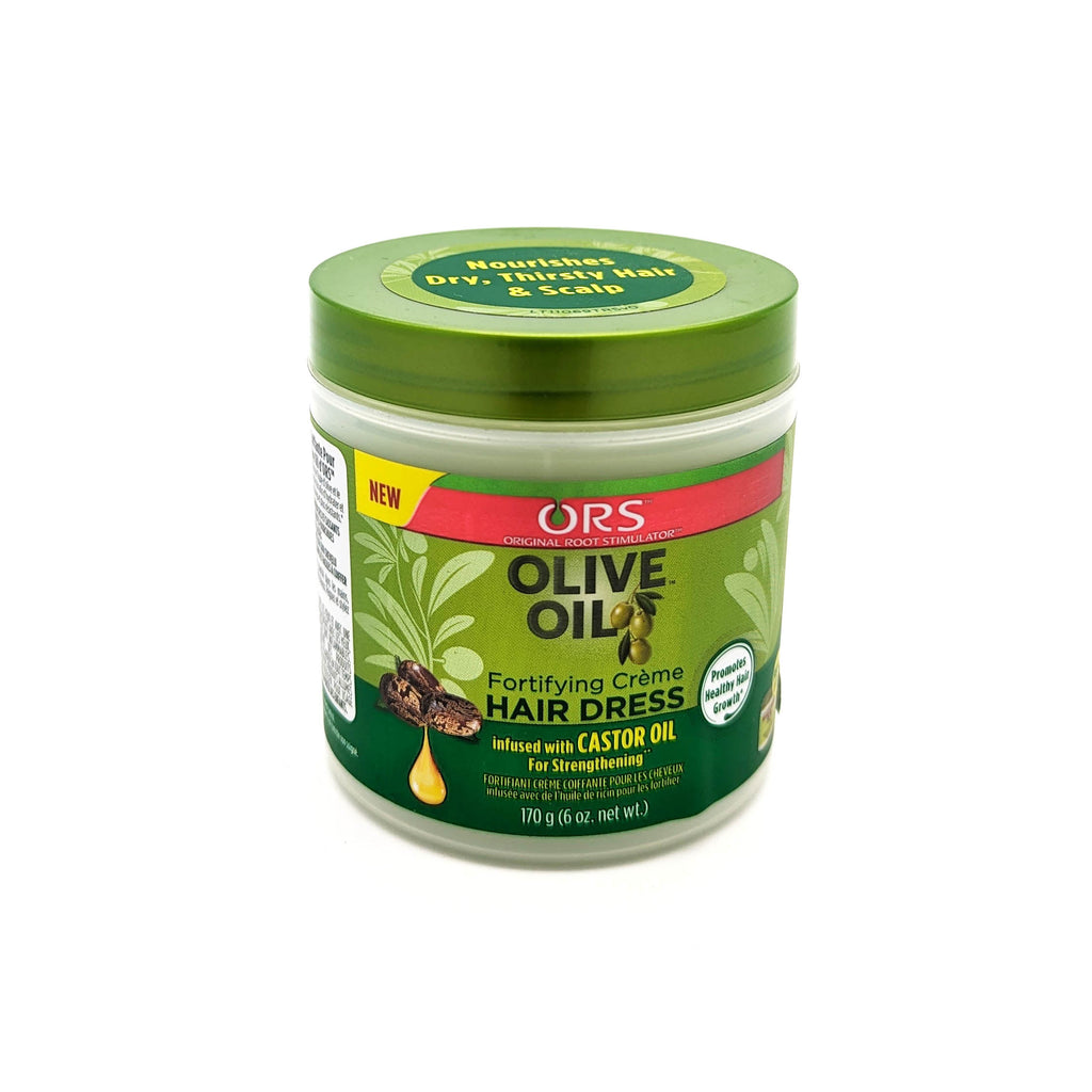 ORS Olive Oil Fortifying Crème Hair Dress Crema Fortificante para el Cabello | Infundida con Aceite de Castor | Promueve el Crecimiento Sano 170 g