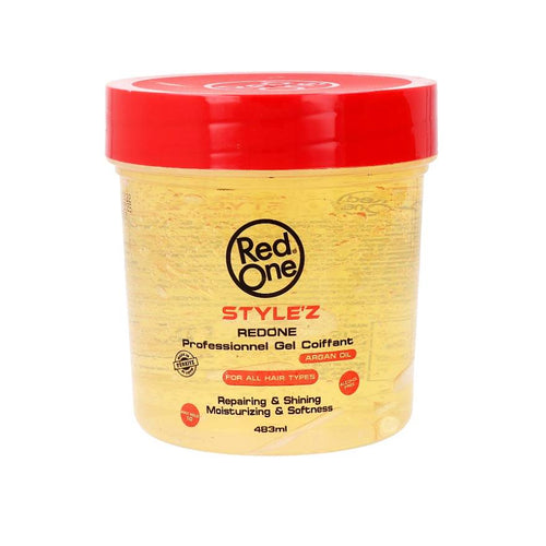Red One Style'z Gel Profesional de Aceite de Argán para todo tipo de Cabello | sin Alcohol