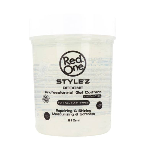 Red One Style'z Gel Profesional de Aceite de Coco para todo tipo de Cabello | sin Alcohol 910 ml