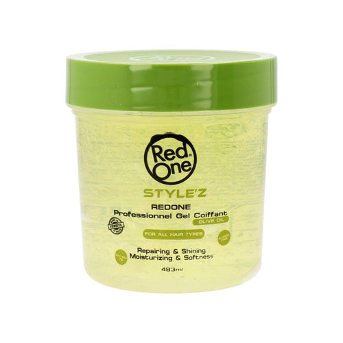 Red One Style'z Gel Profesional de Aceite de Oliva para todo tipo de Cabello | sin Alcohol