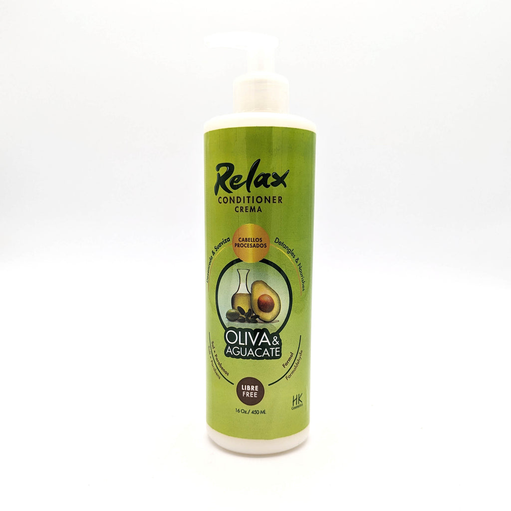 Relax Acondicionador en Crema para Cabellos Procesados | con Oliva & Aguacate | Libre de Sal y Parabenos 450 ml