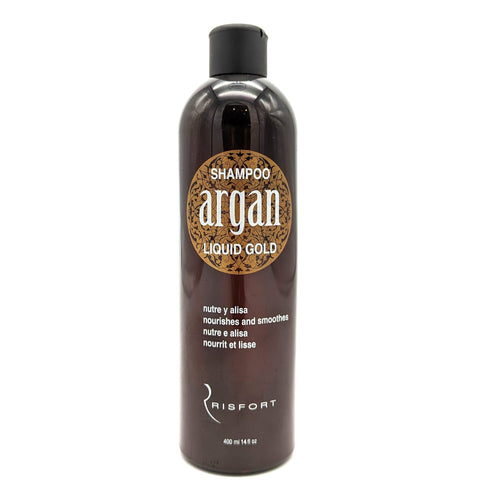Risfort Argan Oro Líquido Champú con Aceite de Argán Nutre y Alisa 400 ml