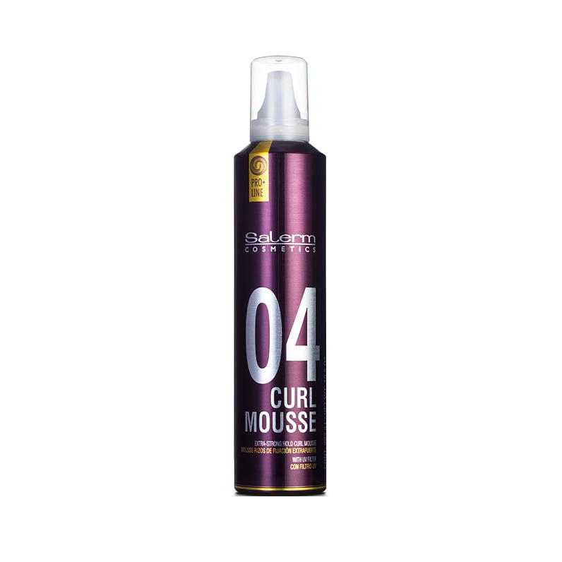 Salerm Curl Mousse 04 Espuma de Rizos de Fijación Extra Fuerte con Filtro UV 300 ml