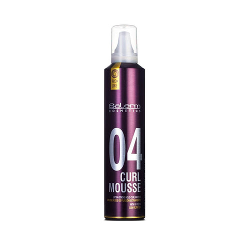 Salerm Curl Mousse 04 Espuma de Rizos de Fijación Extra Fuerte con Filtro UV 300 ml