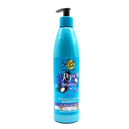 Silicon Mix Rizos Naturales Champú Libre de Sulfato y Sal con Aceite de Coco, Cacao y Karité 473 ml