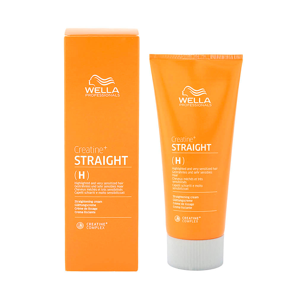 Wella Professionals Creatine Straight (H) Crema Alisadora para Cabello con Mechas y muy Sensibilizado 200 ml