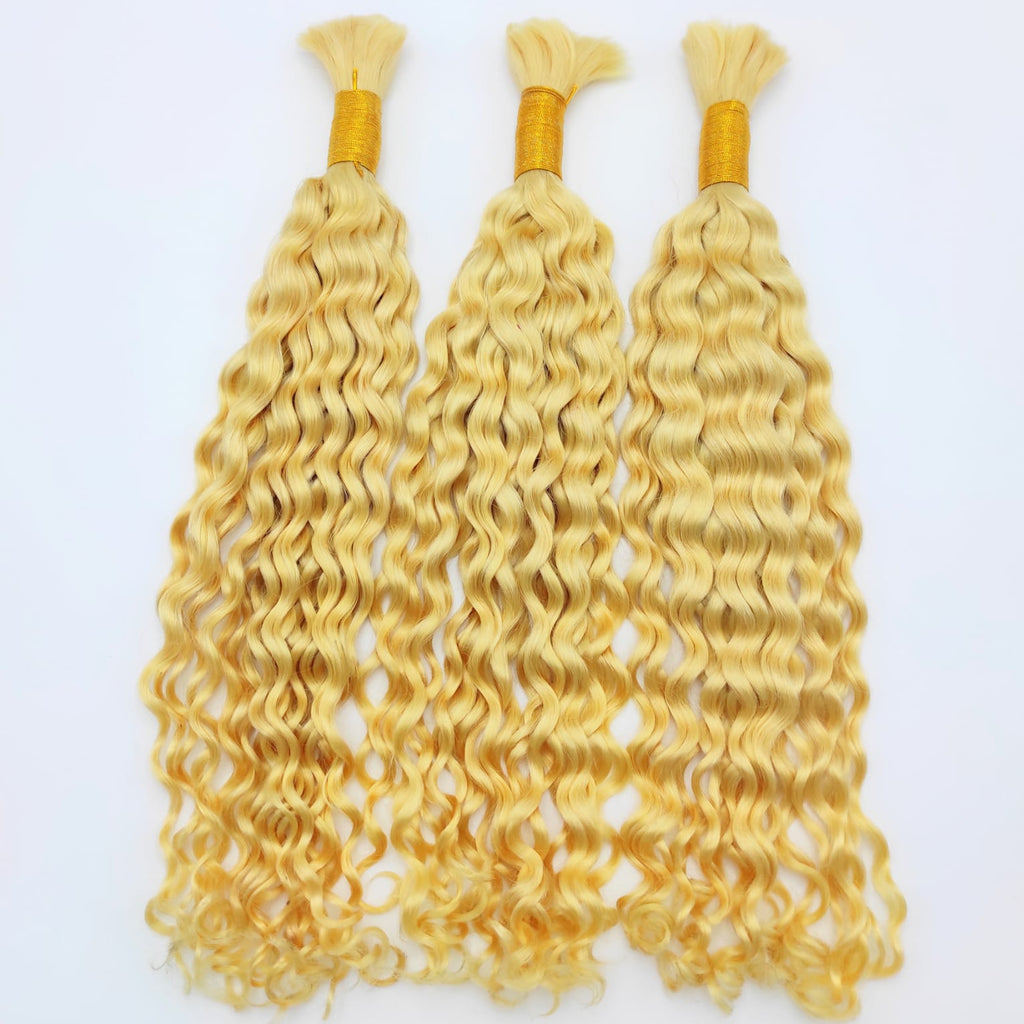 Extensiones Sueltas Rizadas de Cabello Humano Remy Rubio Claro Dorado | 100% Natural