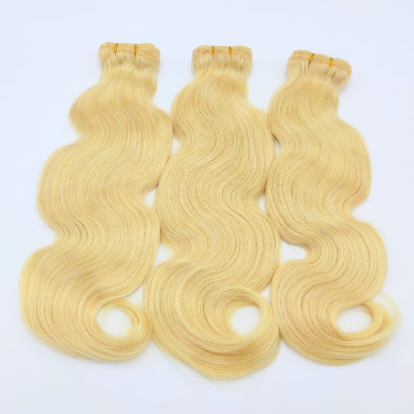 Extensiones Onduladas de Cabello Humano Remy Rubio Claro Dorado en Cortina | 100% Natural