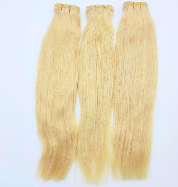 Extensiones Lisas de Cabello Humano Remy Rubio Claro Dorado en Cortina | 100% Natural