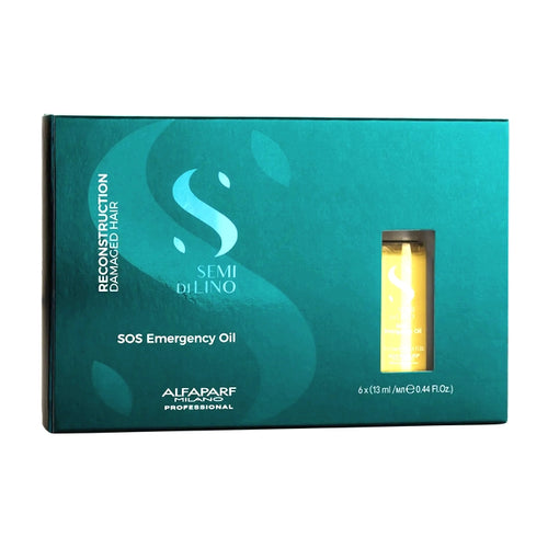 Alfaparf Milano Semi di Lino Reconstruction Aceite SOS de Emergencia en Ampollas para Cabello Dañado 6 x 13 ml
