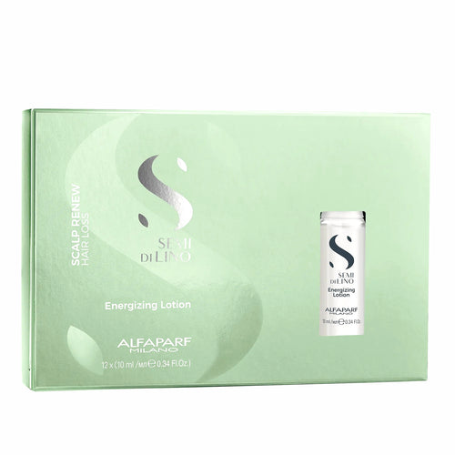 Alfaparf Milano Semi di Lino Scalp Renew Loción Energizante en Ampollas para Cabello Debilitado con Tendencia a la Caída 12 x 10 ml