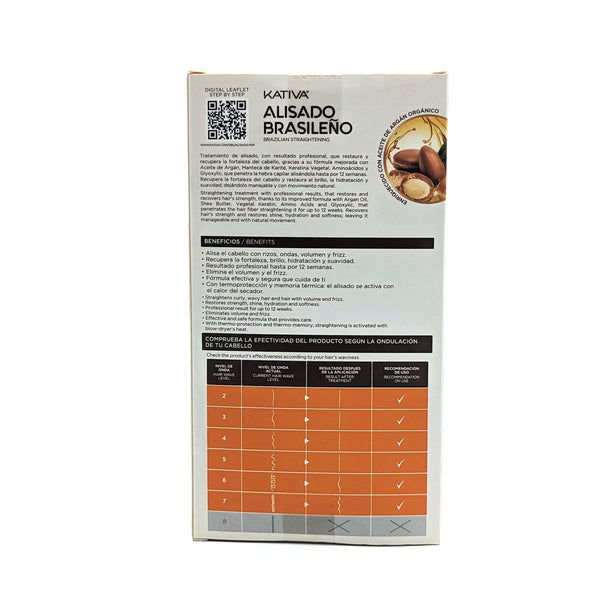 Kativa Alisado Brasileño para Cabello Natural | con Keratina Vegetal, Ácido Hialurónico y Aceite de Argán | Hasta 12 Semanas de Duración
