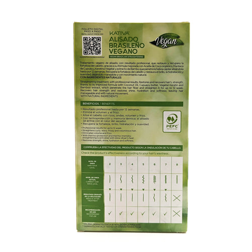 Kativa Alisado Brasileño Vegano | con Keratina Vegetal, Aceite de Coco Orgánico, Manteca de Cupuaçu y Extracto de Bambú | Hasta 12 Semanas de Duración