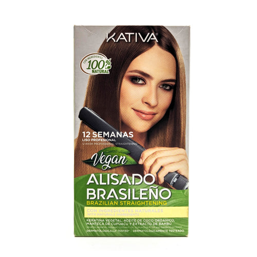 Kativa Alisado Brasileño Vegano | con Keratina Vegetal, Aceite de Coco Orgánico, Manteca de Cupuaçu y Extracto de Bambú | Hasta 12 Semanas de Duración