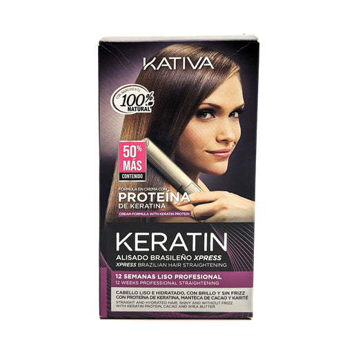 Kativa Alisado Brasileño XPRESS | con Proteína de Keratina, Manteca de Cacao y Karité  | Hasta 12 Semanas de Duración